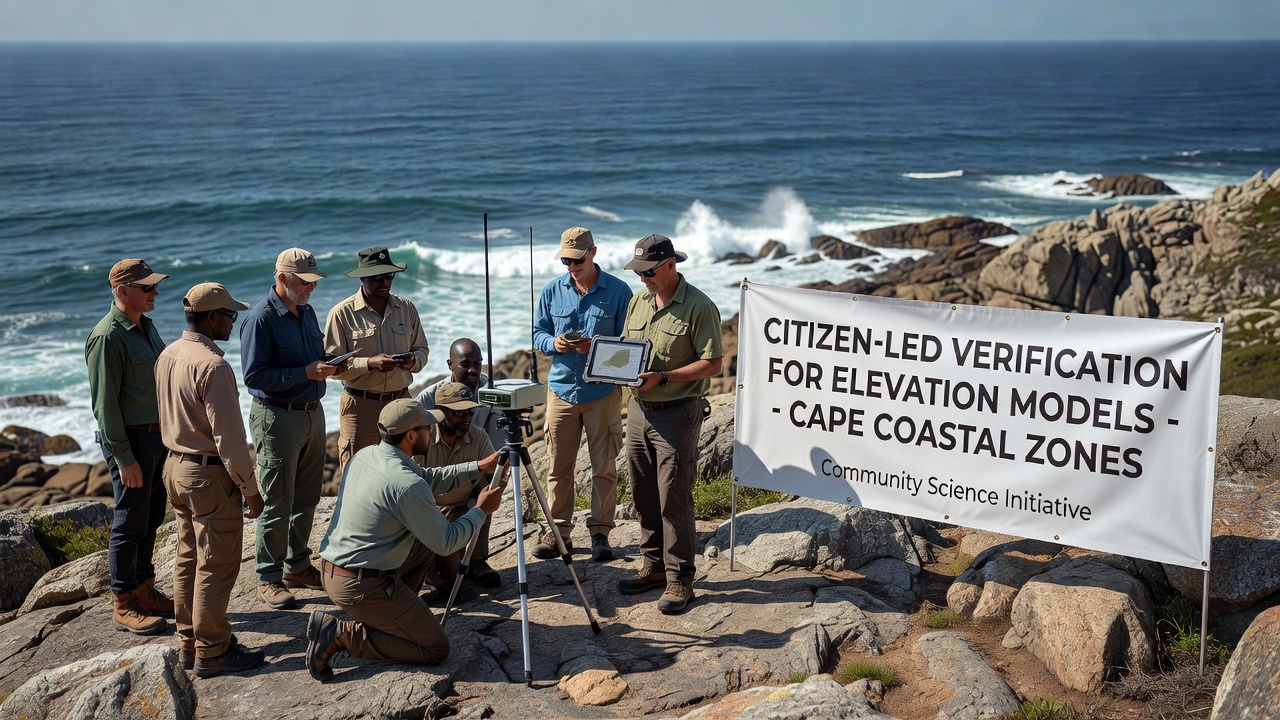 Detailed view of elevation verification equipment and field notes from Cape coastal sites